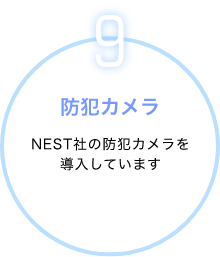 防犯カメラ。NEST社の防犯カメラを導入しています